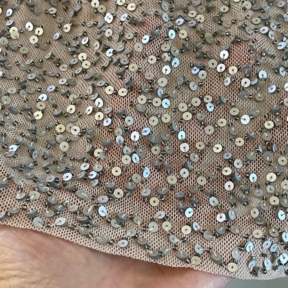 Vintage Sequin Embellished Beige Top - Picture 5 of 15